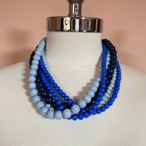 Y2K Charming Charlies Blue Beaded Mermaid Core Summer Beach Oversized Necklace